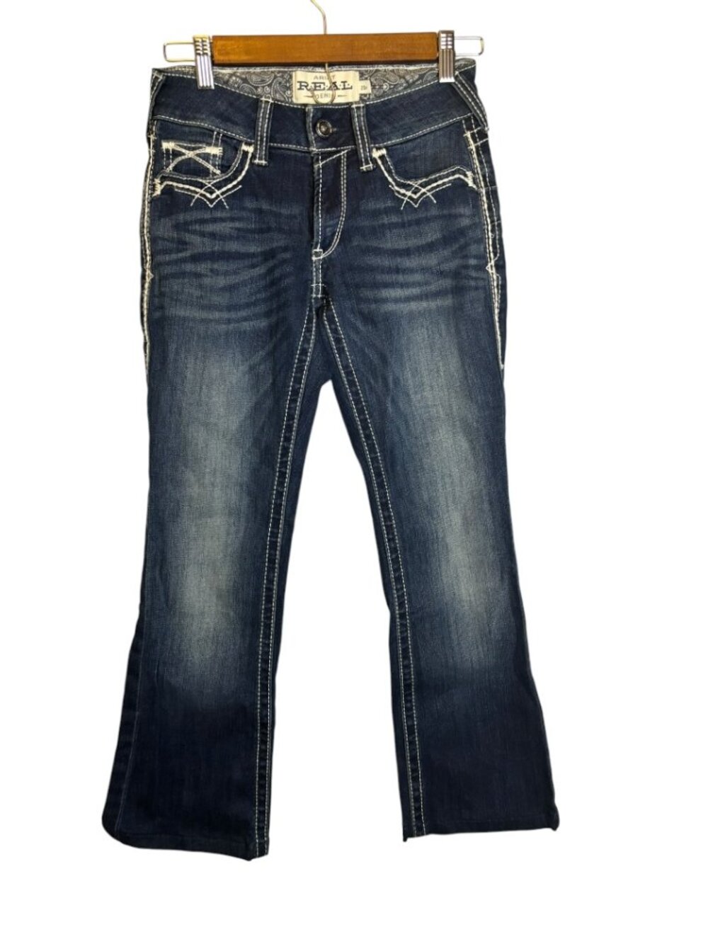 Ariat Dark Wash Boot Cut Jeans with Contrast Stitching